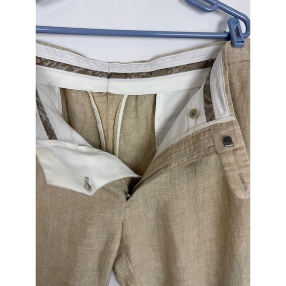 Joseph Abboud 100% LINEN Pants Men 38x26 Tan Slacks Lightweight - Picture 4 of 13